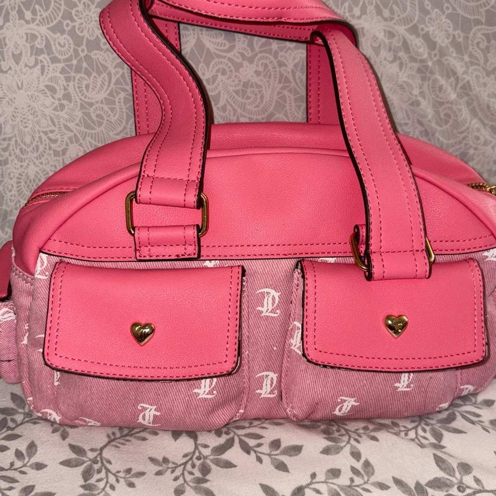 Juicy Couture Pink Satchel with Heart Accents